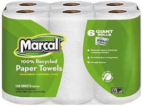 Marcal 6181CT Paper Towels, 2-Ply, 140 Sheets/Roll, 24 Rolls/CT, White