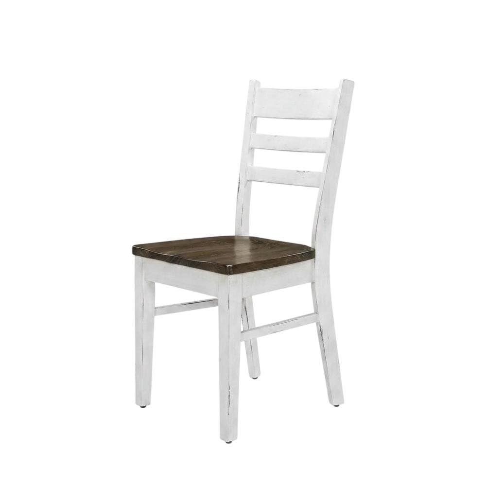 Wood Ladderback Dining Chair Set of by Starlight Canyon Home – Solid Wood, Mahogany, White, Pack of 2