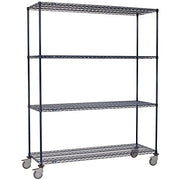 Wire Shelf Truck by Nexel – 24"L x 24"W x 69"H, 12-Gauge Steel, Blue, Model C24606MN4