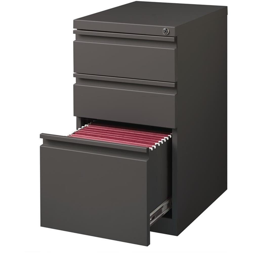 20" Deep Box/Box/File Mobile Pedestal by Hirsh Industries – One Size, Cotton, Clear, Model 19354