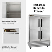 Traulsen (2) Split Solid Doors / Silver / 1 Freezers