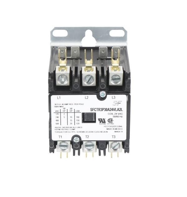 SFCTR3P30A24VLA2L - Upgraded Replacement 3-Pole 30A 24VAC Contactor A2L Lug Compatible with by Trane – Model SFCTR3P30A24VLA2L_ver2