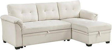 Lexicon Elara Textured 2pcs Reversible Sectional with Reversible Chaise in Beige
