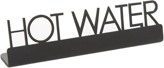 American Metalcraft SBHW5 Stainless Steel Hot Water Sign, Black, 5"