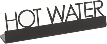 American Metalcraft SBHW5 Stainless Steel Hot Water Sign, Black, 5"