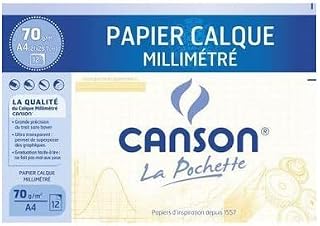 Canson 200017155 Graph Paper, Transparent, DIN A4, 70/75 g/m²