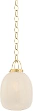 Hudson Valley Lighting Enosburg 1-Light 11" Pendant | Aged Brass with Clear Cloud Seeded Glass Shade | Modern Organic Hanging Light for Kitchen Island, Dining Room or Entryway | 2013-AGB