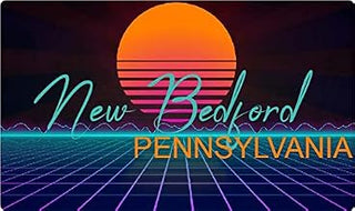 New Bedford Pennsylvania 2 X 1.25-Inch Vinyl Decal Stiker Retro Neon Design