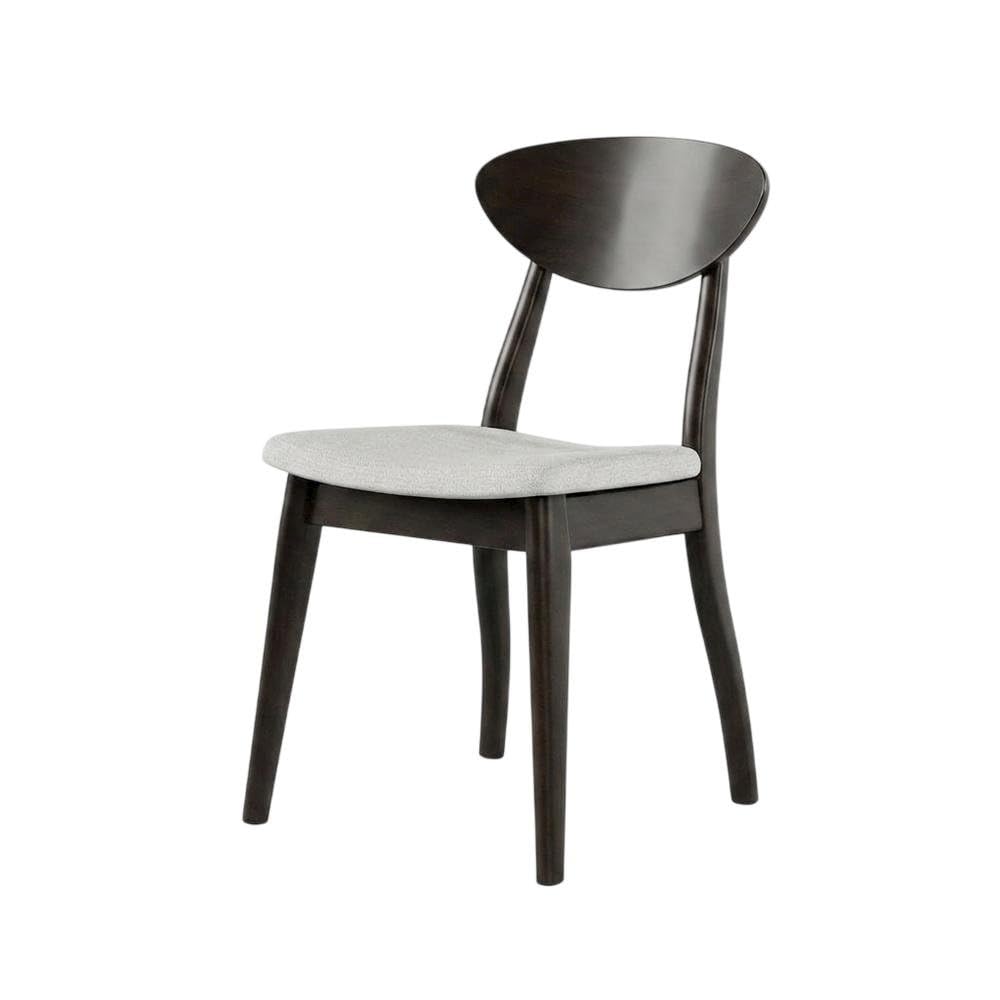 Black Wenge Solid Wood Dining Side Chair Set of by Starlight Canyon Home – Full Solid Rubberwood, Fabric, Black, Pack of 2