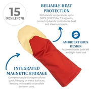 San Jamar 15" / Puppet / Red Oven Mitts