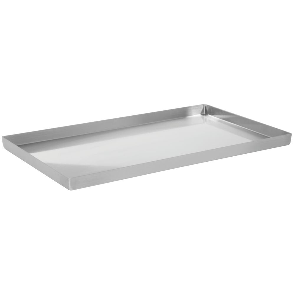 Food Merchandising Pans with Tapered Corners Stainless Steel Deli Display Pan - 20" L x 12" W x 1" D by HUBERT – Stainless Steel, Silver, Model STP-201201