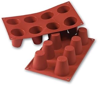 Silikomart Professional Silicone Bakeware: Baba 3.1 Oz, 2.17" Diam. x 2.36" Deep, 8 Cavities