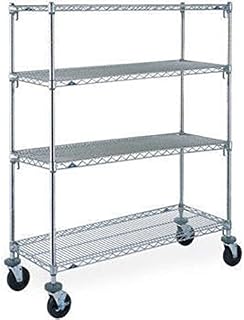 Metro™ A556BC 4 Tier Rubber Caster Mobile Shelving Unit, 48 in x 24 in, Rubber Caster