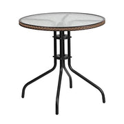 Flash Furniture Clear/Dark Brown / Table + 4 Chair / Round Table + 4 Chairs Table & Chair Sets