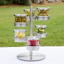 Cal-Mil 1858-4-55HL 6 Tier Revolving Mixology Display, 16 oz., Jars with Hinged Lids, 11.25" Height, 14" Width, 11" Length