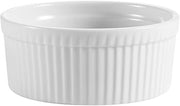 CAC China SFB-32 Porcelain Round 32-Oz Fluted Souffle Bowl 6" Diameter x 2-3/4" High, Super White - 1 Each