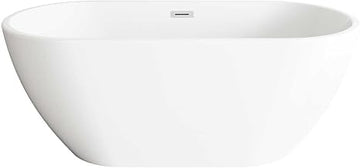 59" Bathtub In Glossy White With Chrome Trim