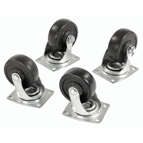 (4) Swivel 4" Replacement Casters for Hardwood Dolly by Global Industrial – 8"L x 6"W x 5"H, Metal, Silver or Gray, Model 251445