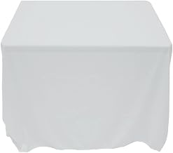 HUBERT Tablecloth White Square Spun Polyester - 52" x 52"