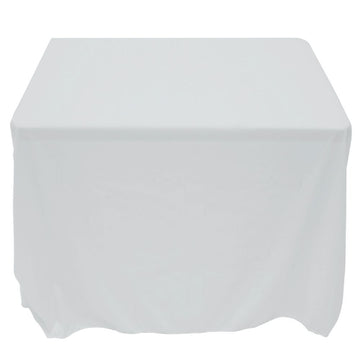 Tablecloth White Square Spun Polyester - 52" x 52" by HUBERT – 52" x 52" (Square), Polyester, White, Model BTC2-52X52-100
