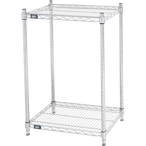 ESD, 2 Tier, Wire Shelving Starter Unit, 24"W x 14"D x 34"H by Nexel – Steel, Chrome, Model 14243ESD2