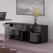 Winsome Black / 3 Doors, 12 Drawers / Transitional Storage Cabinets