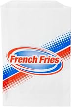 Inno-Pak Grease Resistant French Fry Bag White/Red, 3.5" Length x 4.5" Depth | 1000/Case