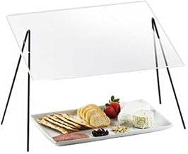 Cal Mil Acrylic Single Face Rectangular Sneeze Guard with Black Iron Wire Frame, 27.5 x 13 x 14 inch - 1 Each.