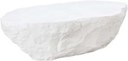 Starlight Canyon Home White Concrete Coffee Table with Durable Solid Surface and Weight Capacity Up to 220 lbs, Modern Minimalist Design for Stylish Living Room Spaces