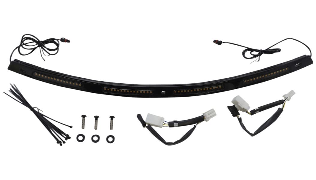 Windshield Trim with LED Turn Signals by Custom Dynamics – Aluminum, black, Model CD-WT2-01-B