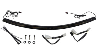 Windshield Trim with LED Turn Signals by Custom Dynamics – Aluminum, black, Model CD-WT2-01-B