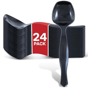 Stock Your Home 24 / 24 Count / Black Serving Spoons