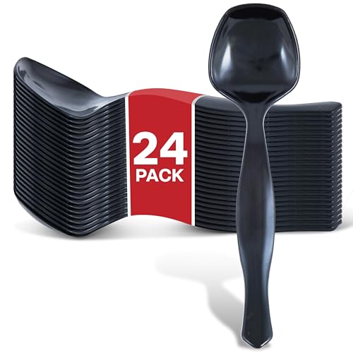 Stock Your Home 24 / 24 Count / Black Serving Spoons