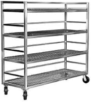 Channel MC2472-3 Glass/Oval Tray Rack, Mobile Shelf Truck/Flight Cart, 75"W x 25"D x 72"H, Aluminum Construction, 24" Shelf Spacing