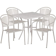 Flash Furniture Light Gray / 28" / 4 Round Chairs + Square Table Dining Sets