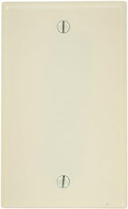 Leviton 1-Gang No Device Blank Wallplate, Standard Size, Thermoset, Box Mount, Light Almond, 78014