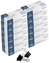 Business Source BSN36551CT Fold-Back Binder Clips, Black