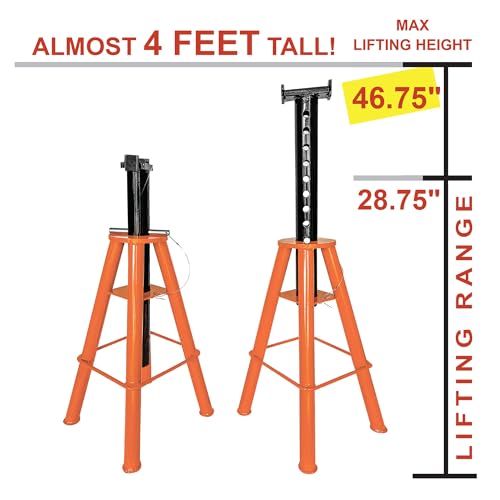 Black Bull 10 Ton High Height / Orange & Black / 1 Jack Stands