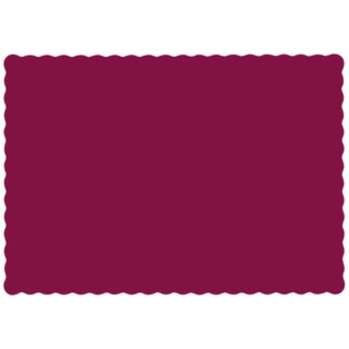 Hoffmaster 310524 Paper Placemat – 13-1/2" Length x 9-1/2" Width, Scalloped Edge, Burgundy (Case of 1000)