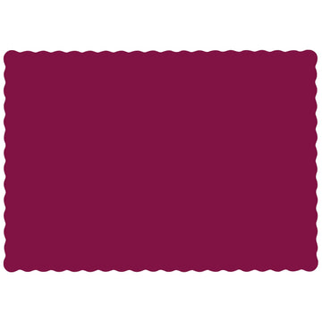 Hoffmaster 310524 Paper Placemat – 13-1/2" Length x 9-1/2" Width, Scalloped Edge, Burgundy (Case of 1000)