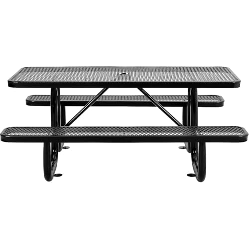 Global Industrial Black / 72 inches x 30 inches x 29.5 inches / Industrial Picnic Tables