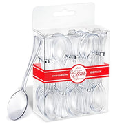 Stock Your Home Mini Spoon / Clear / 100 Dessert Spoons
