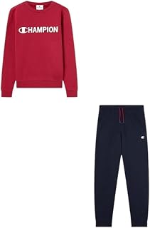 Champion Legacy Boys' Crew Neck Sweatsuit, M, Red, M