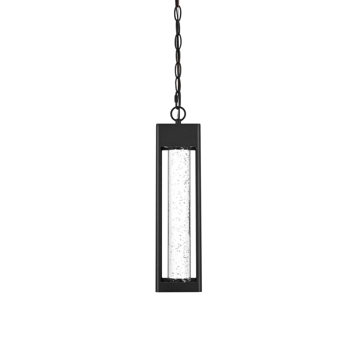 Amaris LED Outdoor Pendant Black by Lighting Design – Aluminium, Iron, and Glass, Black, Model OD604H15BK