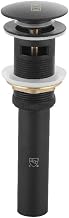 Pop-Up Bathroom Sink Drain with Overflow in Matte Black