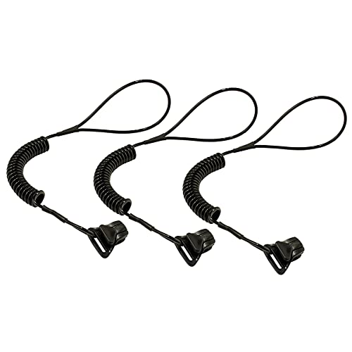 Ergodyne Black / 3-Pack / Coil Lanyard - Clamp - 2lbs Restraint Ropes & Lanyards