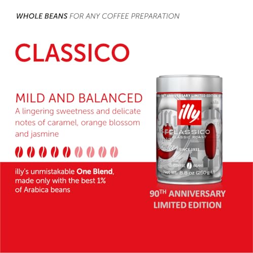 illy 90th Anniversay - Classico / 8.8 Ounce (Pack of 1) / 1 Roasted Coffee Beans