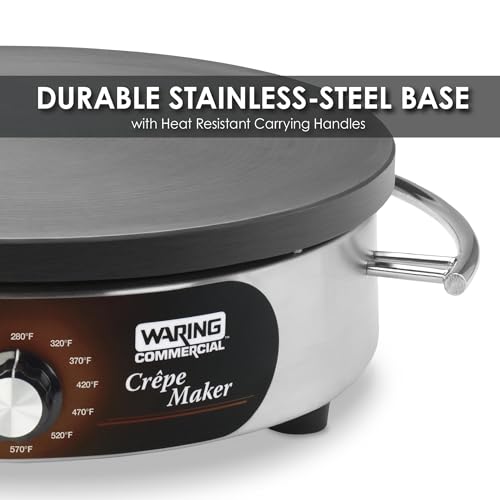 Waring 120 Volt | 5-15 Plug | 1800W / 16" / Stainless Steel Crepe Makers