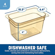 Carlisle FoodService Products Fourth Size 1 pack / Amber / 6" Deep Storage & Transport