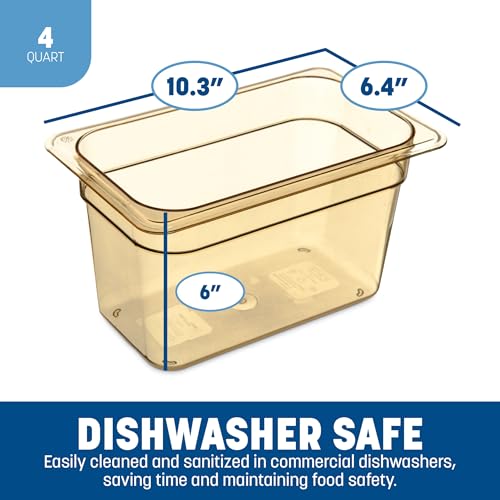 Carlisle FoodService Products Fourth Size 1 pack / Amber / 6" Deep Storage & Transport